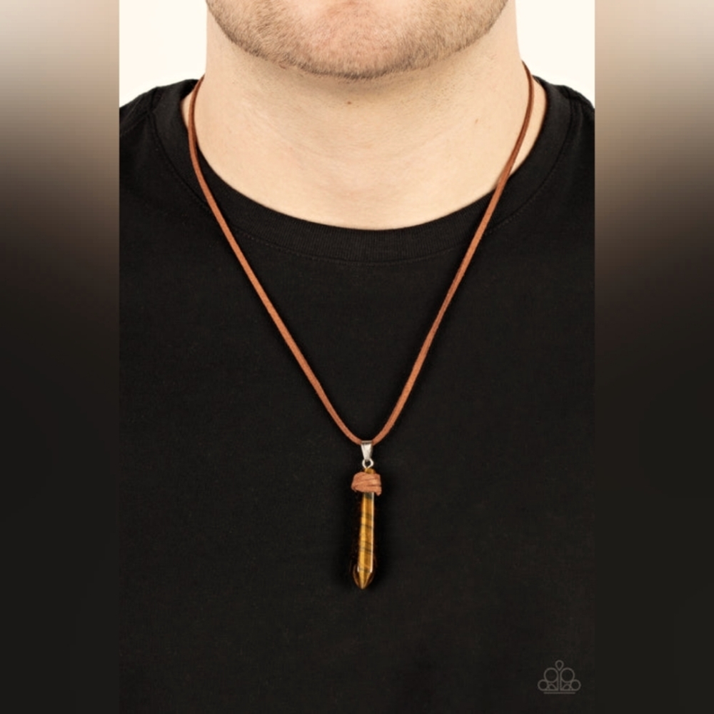Genuine Suede Tiger's Eye Necklace - Fashion Accessories